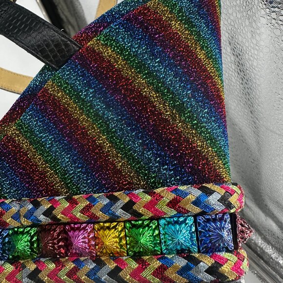 Louboutin Metallic Rainbow Spike Wedges - Size 40 - Picture 8 of 8